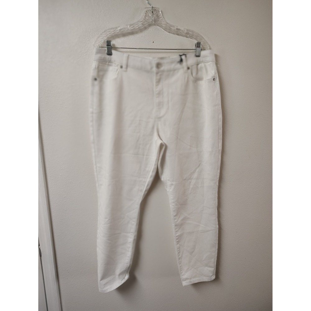 D.Jeans Womens High Rise Ankle Jeans Blinding White Stretch Size 16 16147HSDS6